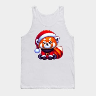 Red Panda Santa Tank Top